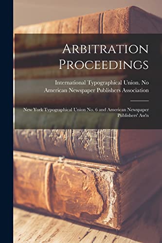 Imagen de archivo de Arbitration Proceedings a la venta por PBShop.store US