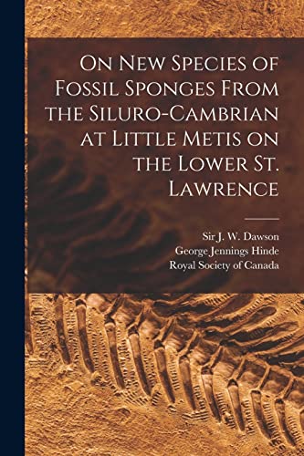 Imagen de archivo de On New Species of Fossil Sponges From the Siluro-Cambrian at Little Metis on the Lower St. Lawrence [microform] a la venta por Lucky's Textbooks