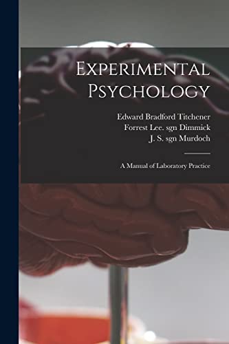 9781014575548: Experimental Psychology: a Manual of Laboratory Practice