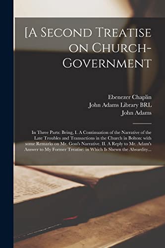 Stock image for [A Second Treatise on Church-government for sale by PBShop.store US