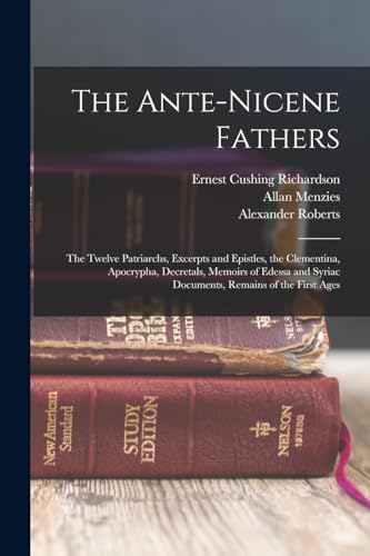 Stock image for The Ante-Nicene Fathers: The Twelve Patriarchs, Excerpts and Epistles, the Clementina, Apocrypha, Decretals, Memoirs of Edessa and Syriac Documents, Remains of the First Ages for sale by THE SAINT BOOKSTORE