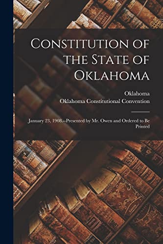 Stock image for Constitution of the State of Oklahoma for sale by PBShop.store US