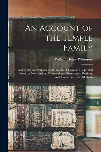 Beispielbild fr An Account of the Temple Family zum Verkauf von PBShop.store US