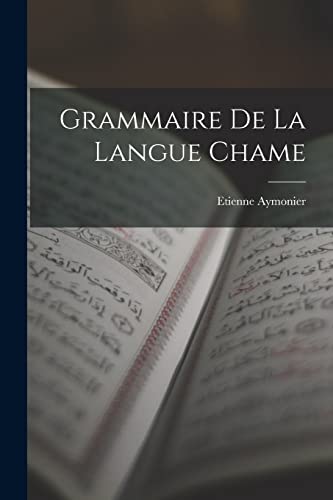 Beispielbild fr Grammaire De La Langue Chame zum Verkauf von PBShop.store US