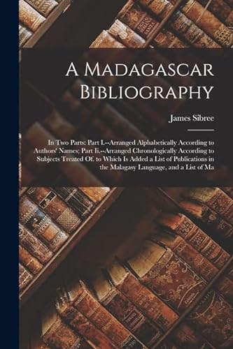 Stock image for A Madagascar Bibliography for sale by PBShop.store US