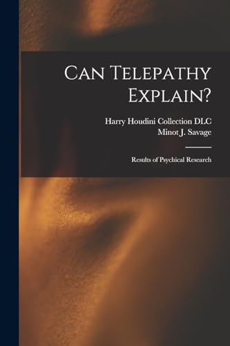 Beispielbild fr Can Telepathy Explain? zum Verkauf von PBShop.store US