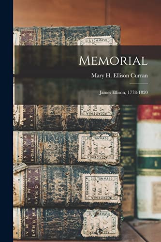 9781018568584: Memorial: James Ellison, 1778-1820
