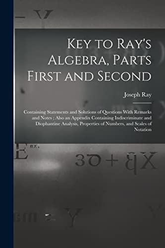 Stock image for Key to Ray's Algebra, Parts First and Second for sale by PBShop.store US