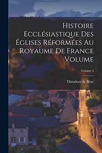 Imagen de archivo de Histoire ecclesiastique des eglises reformees au royaume de France Volume; Volume 3 a la venta por THE SAINT BOOKSTORE