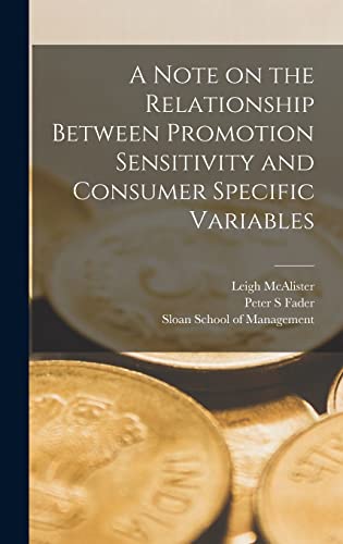 Imagen de archivo de A Note on the Relationship Between Promotion Sensitivity and Consumer Specific Variables a la venta por THE SAINT BOOKSTORE