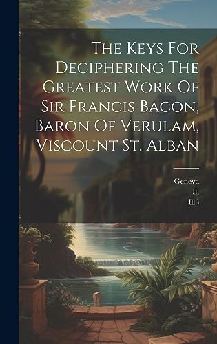 Stock image for The The Keys For Deciphering The Greatest Work Of Sir Francis Bacon, Baron Of Verulam, Viscount St. Alban for sale by PBShop.store US