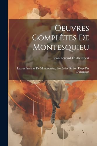 Stock image for Oeuvres Compl?tes De Montesquieu for sale by PBShop.store US