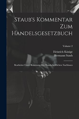 Stock image for Staub's Kommentar Zum Handelsgesetzbuch for sale by PBShop.store US