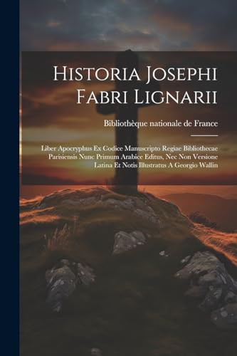 Stock image for Historia Josephi Fabri Lignarii for sale by PBShop.store US