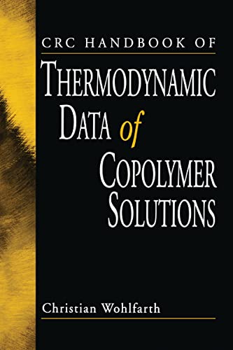 9781032100074: CRC Handbook of Thermodynamic Data of Copolymer Solutions