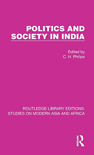 Beispielbild fr Politics and Society in India zum Verkauf von Blackwell's