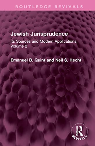 Beispielbild fr Jewish Jurisprudence. Volume 2 zum Verkauf von Blackwell's