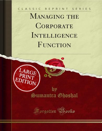 9781033615300: Managing the Corporate Intelligence Function (Large Text Classic Reprint)