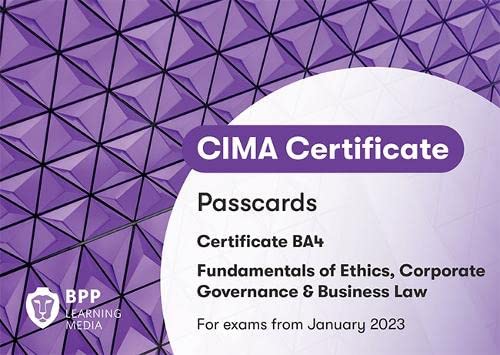 Stock image for CIMA BA4 Fundamentals of Ethics, Corporate Governance and Business Law: Passcards for sale by Revaluation Books