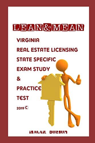 Stock image for LEAN & MEAN Virginia Real Estate Licensing State Specific Exam Study and Practice Test for sale by Prompt Shipping/ Quality Books