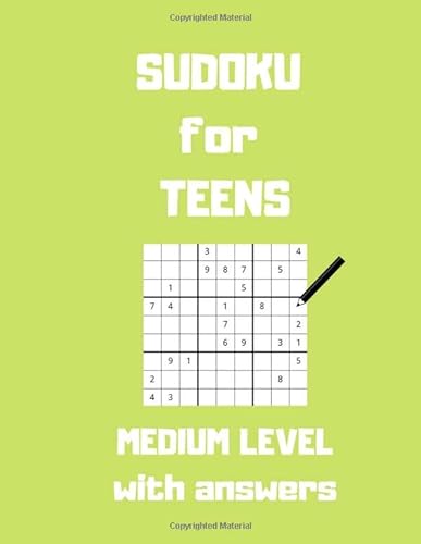 Stock image for Sudoku For Teens Medium Level With Answers: 100 Sudoku Puzzles Large Print 8,5" X 11" for sale by Revaluation Books