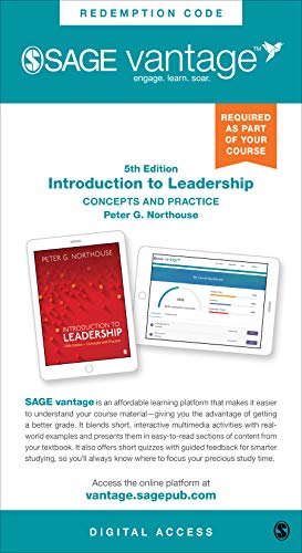 Imagen de archivo de Introduction to Leadership Vantage Shipped Access Card: Concepts and Practice a la venta por Book Deals