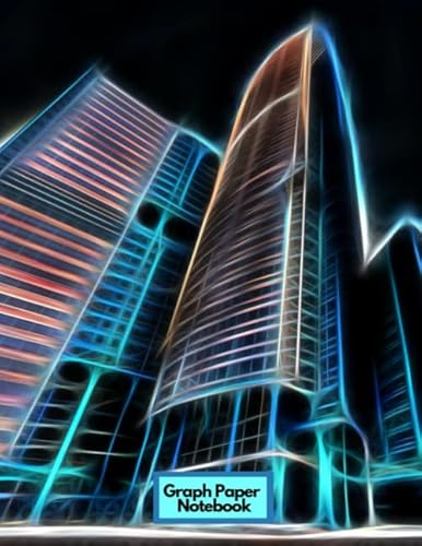 Beispielbild fr Graph Paper Notebook: Architecture Neon City Towers Buildings Drawings Plans Designs Themed Notebook - 5 x 5 Graph Paper - 120 Pages (60 Sheets) - 8.5" x 11" zum Verkauf von Revaluation Books