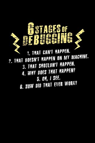 Stock image for 6 Stages of Debugging: 120 Pages I 6x9 I Dot Grid I Funny Software Engineering, Coder & Hacker Gifts for sale by THE SAINT BOOKSTORE