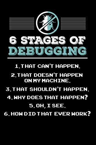 Stock image for 6 Stages of Debugging: 120 Pages I 6x9 I Dot Grid I Funny Software Engineering, Coder & Hacker Gifts for sale by THE SAINT BOOKSTORE