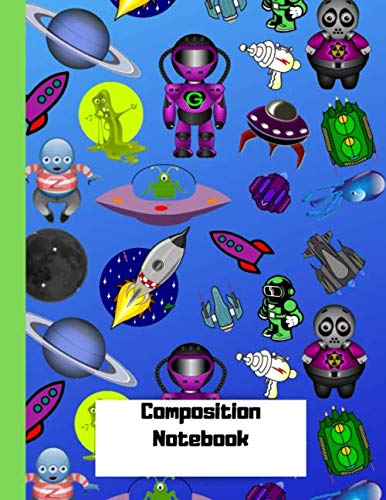 Stock image for Martians & Aliens Composition Notebook: 120 page College Ruled 8.5x11in pages for boys, girls, students, Moms and Teachers; Blue for sale by Revaluation Books