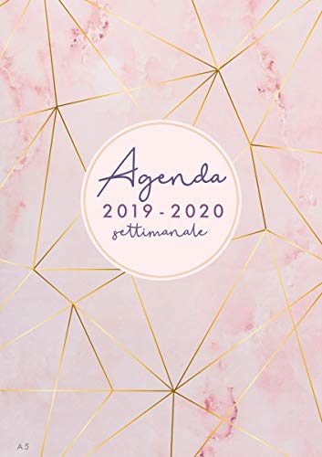 Imagen de archivo de Agenda settimanale 2019 2020 A5: Agenda 2019/2020 giornaliera italiano | 18 mesi | luglio 2019 - dicembre 2020 | marmo rosa e strisce a la venta por Buchpark