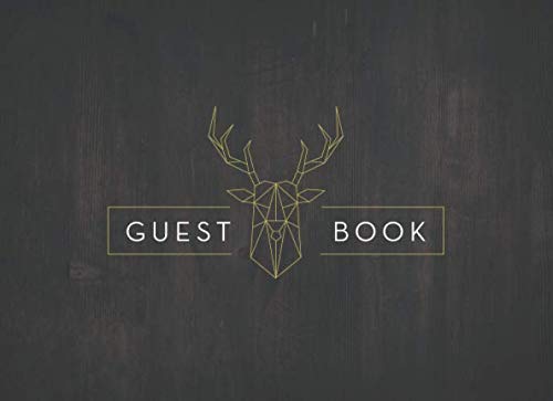 Stock image for Guest Book Rustic Wood Design with Contemporary Vintage Stag / Deer Design for sale by Revaluation Books
