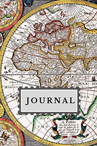 9781074728045: Journal: Old Maps Travel Notebook, World Notebook, Lined Blank Book Diary 6x9, 110 Pages For Writing Notes