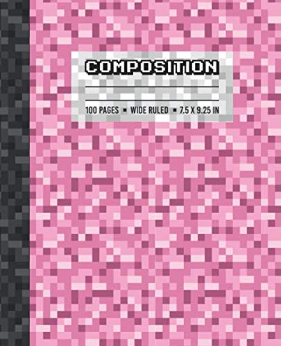 Imagen de archivo de Composition: Wide Ruled Writing Notebook For Boys and Girls, Pink Pixel Gamer Pattern Blank Lined Book a la venta por Ergodebooks
