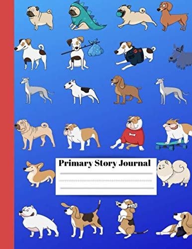 Stock image for Primary Story Journal: PUPPY DOG LOVE Dotted 8.5x11in Midline and Picture Space | Grades Pre K, TK, K-2 School Exercise Book | 100 Story Pages - Blue . girls boys students Moms Dads and Teachers for sale by Revaluation Books