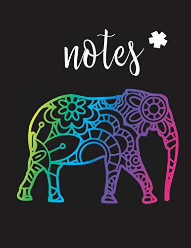 Beispielbild fr Notes: Rainbow Elephant Large Notebook Journal with Blank College Ruled Pages zum Verkauf von Revaluation Books