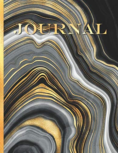 Beispielbild fr Journal: Black Marble & Gold Personalized Wide Ruled Journal & Diary Notebook for Writing and Note Taking. zum Verkauf von Revaluation Books