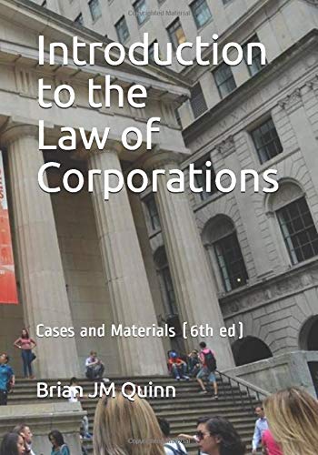 Beispielbild fr Introduction to the Law of Corporations: Cases and Materials (6th ed) (Law School OER) zum Verkauf von BooksRun