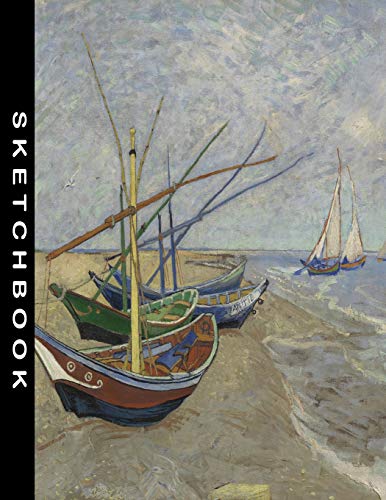 Stock image for Sketchbook: Fishing Boats On The Beach At Saintes Maries by Vincent van Gogh Sketching Drawing Art Class School Book 8.5 x 11 with 110 Blank Pages for sale by Revaluation Books