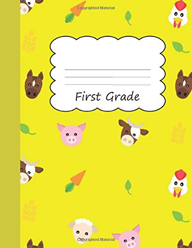 Stock image for First Grade: Animal Farm Large Blank Primary Draw & Write Storybook Paper | Horse Sheep Pig Cow Carrot Livestock Farming & Zoo Yellow Cover | Story . a tale, be creative | Cattle Farmer Farmhouse for sale by Revaluation Books