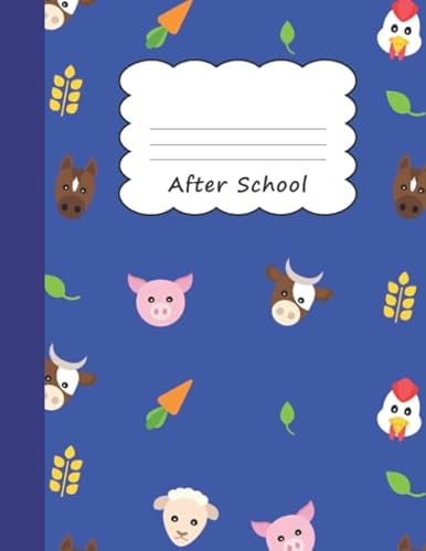 Stock image for After School: Animal Farm Large Blank 4 x 4 Quadrille Squared Coordinate Grid Paper | Horse Sheep Pig Cow Carrot Livestock Farming & Zoo Keeper Blue . Primary Elementary | Farmer Farmhouse for sale by Revaluation Books