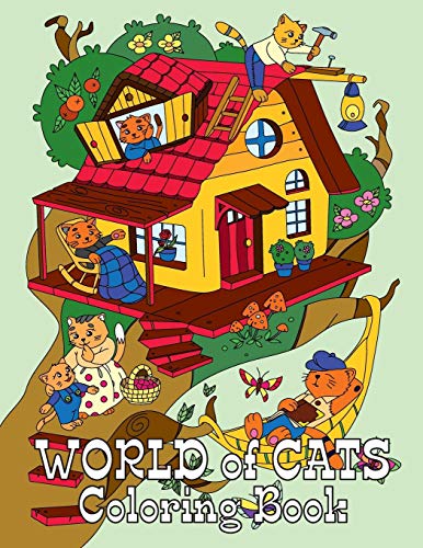 Stock image for WORLD of CATS Coloring Book: 25 Coloring Pages with Cute Cats in Human World for sale by HPB-Emerald