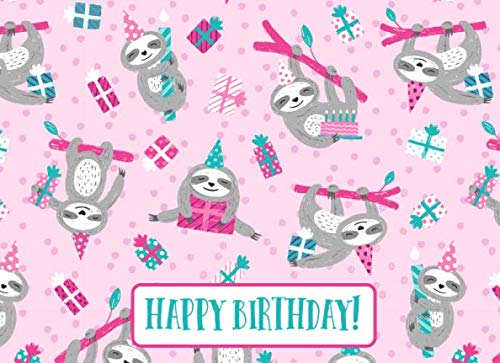 9781077720664: Happy Birthday: Pink Sloth Party Guest Book