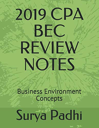 Stock image for 2019 CPA BEC REVIEW NOTES: Business Environment Concepts for sale by SecondSale