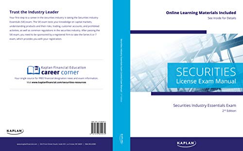 Beispielbild fr Kaplan Securities Industry Essentials Exam Self-Study Package Includes the Securities License Exam Manual (2nd Edition) and Online Learning Materials for the SIE Exam zum Verkauf von Big River Books