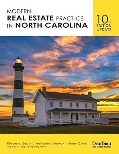Beispielbild fr Modern Real Estate Practice in North Carolina, 10th Edition Update - Includes Key terms, Math FAQs, 21 Unit Quizzes with Updated Laws, Rules Regulations for NC (Dearborn Real Estate Education) zum Verkauf von Grumpys Fine Books