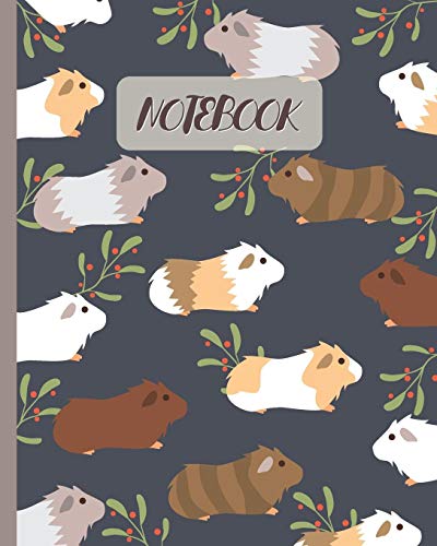 Log & Lined Notebook Diary Track Notebook: Cute Guinea Pigs Cartoon Cover
