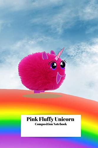Stock image for Pink Fluffy Unicorn Composition Notebook: CUTE WIDE Ruled 100 page lined Notebook for girls, boys, students, moms, teachers for home or school for sale by Revaluation Books