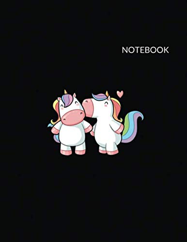 Beispielbild fr NOTEBOOK: Cute Kissing Unicorn: Minimalist Composition Notebook For Girls | 100 Pages Kids Journal, College-Ruled Line Journal | Black Cover - 8.5" x 11" Large Notebook | Perfect For Gift zum Verkauf von Revaluation Books