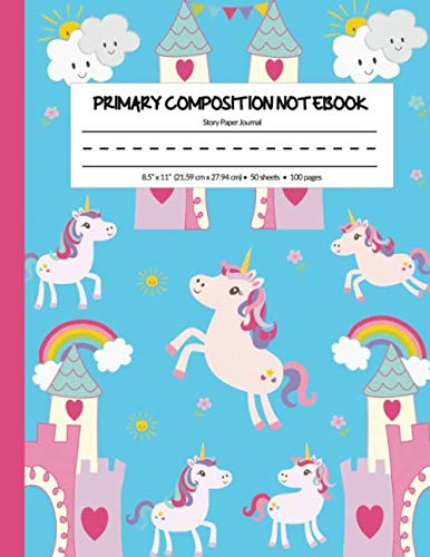 Beispielbild fr PRIMARY COMPOSITION NOTEBOOK: Cute Unicorns: Pink Composition Story Notebook For Girls | 100 Pages Kids Story Journal | Dashed Midline And Picture . | Pink Cover - 8.5" x 11" Large Notebook zum Verkauf von Revaluation Books